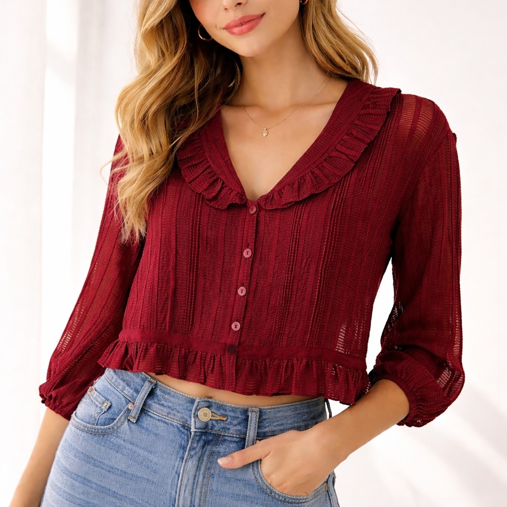 Joie Adele Long Sleeve Top – Merlot Red